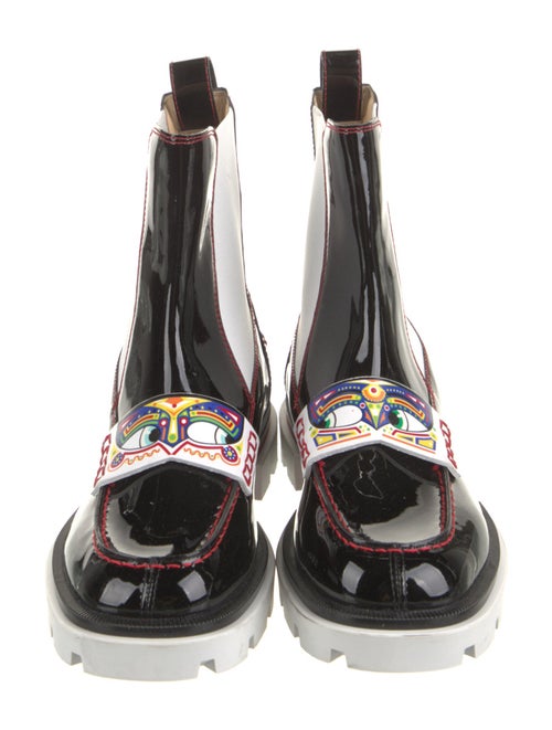 Christian Louboutin Patent Leather Printed Chelsea Boots
