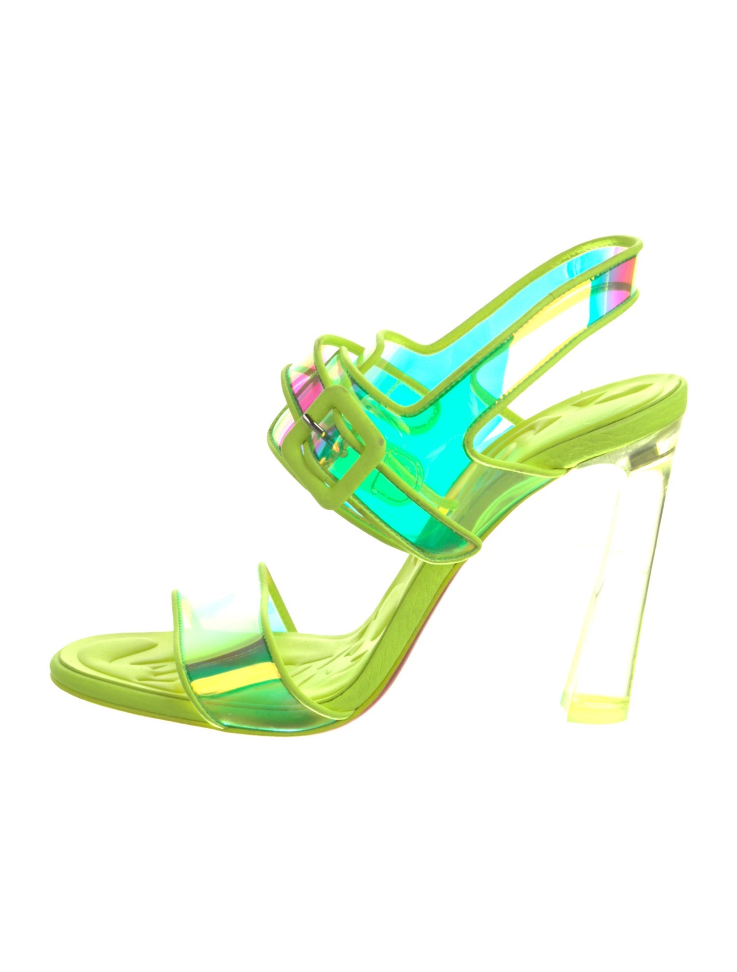 Christian Louboutin PVC Leather Trim Embellishment Sandals