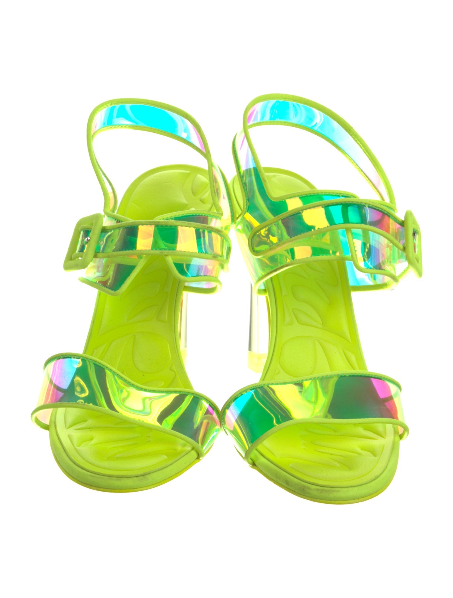 Christian Louboutin PVC Leather Trim Embellishment Sandals