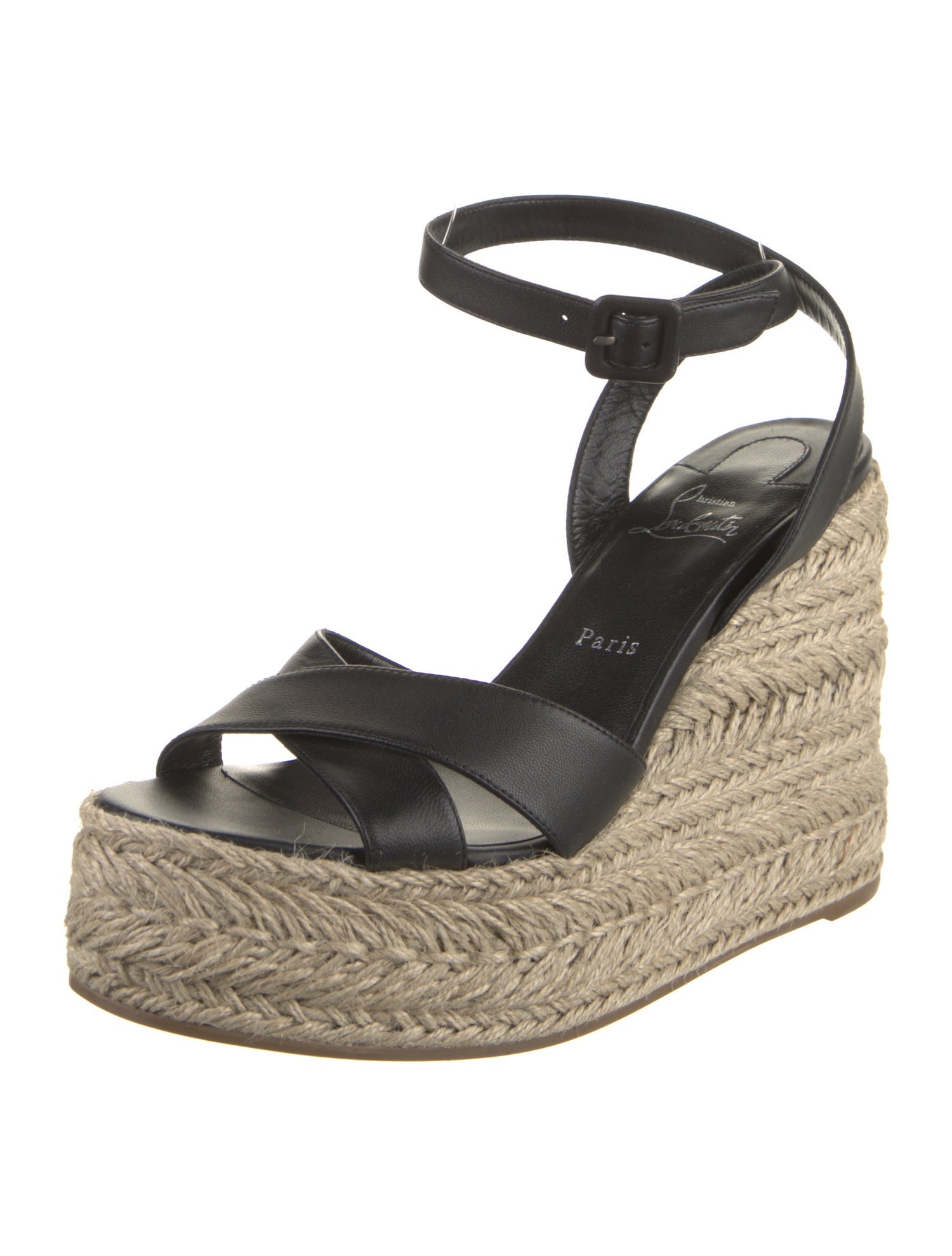 Christian Louboutin Leather Braided Accents Espadrilles