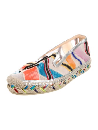 Christian Louboutin Printed Embroidered Accent Espadrilles
