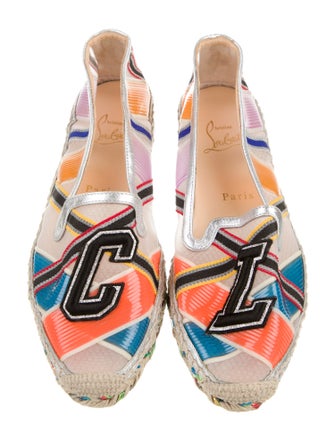 Christian Louboutin Printed Embroidered Accent Espadrilles
