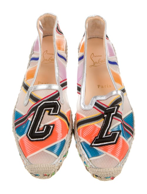 Christian Louboutin Printed Embroidered Accent Espadrilles