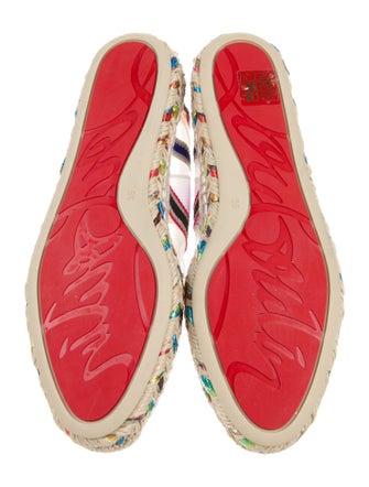 Christian Louboutin Printed Embroidered Accent Espadrilles