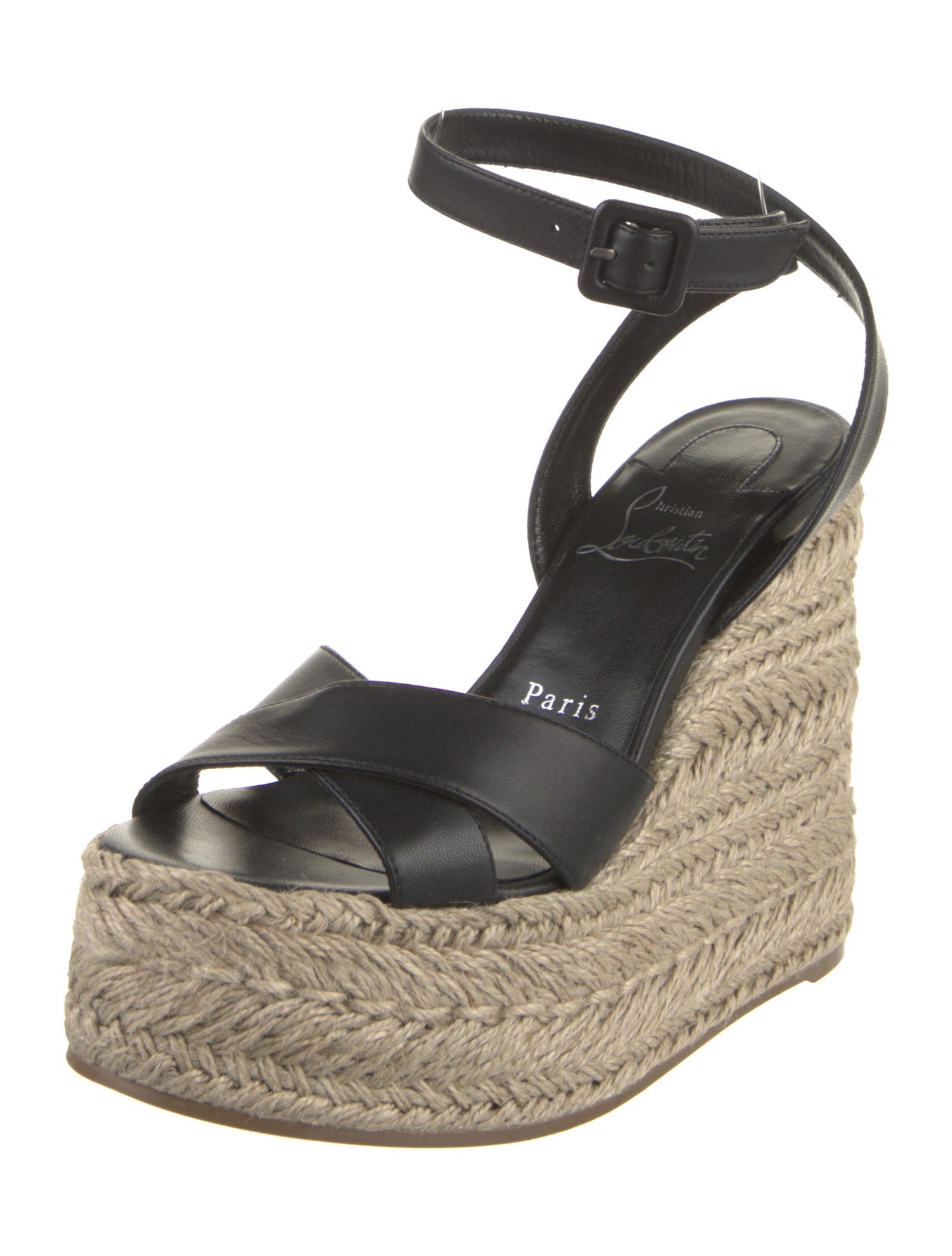 Christian Louboutin Leather Braided Accents Espadrilles