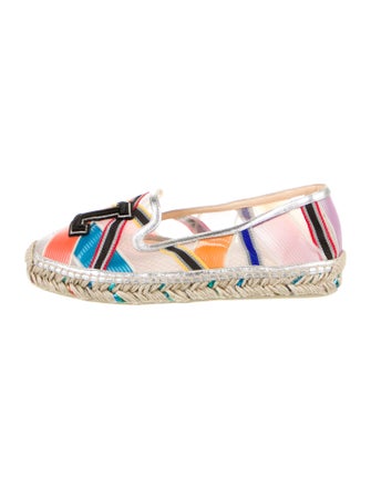 Christian Louboutin Printed Glitter Accents Espadrilles