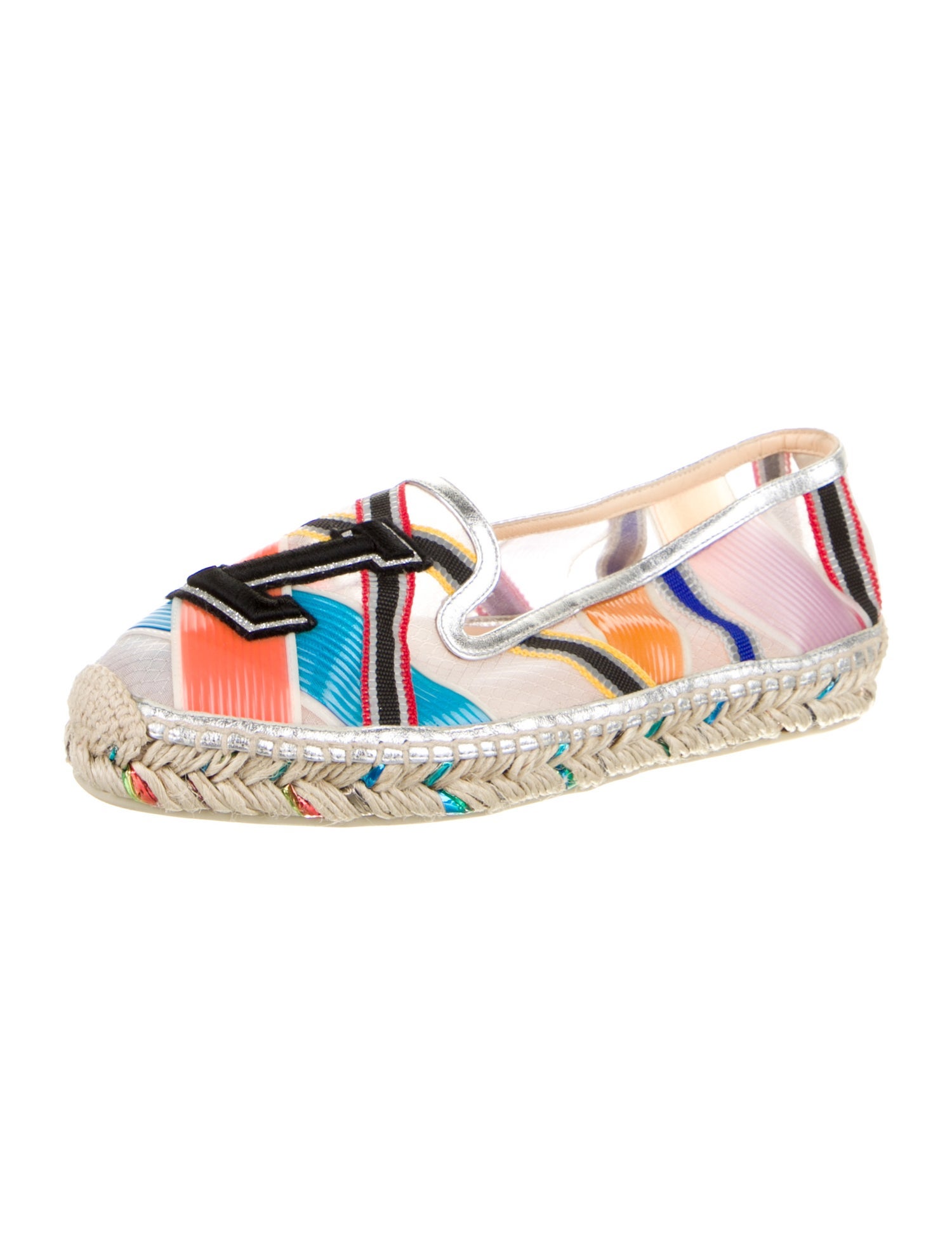 Christian Louboutin Printed Glitter Accents Espadrilles