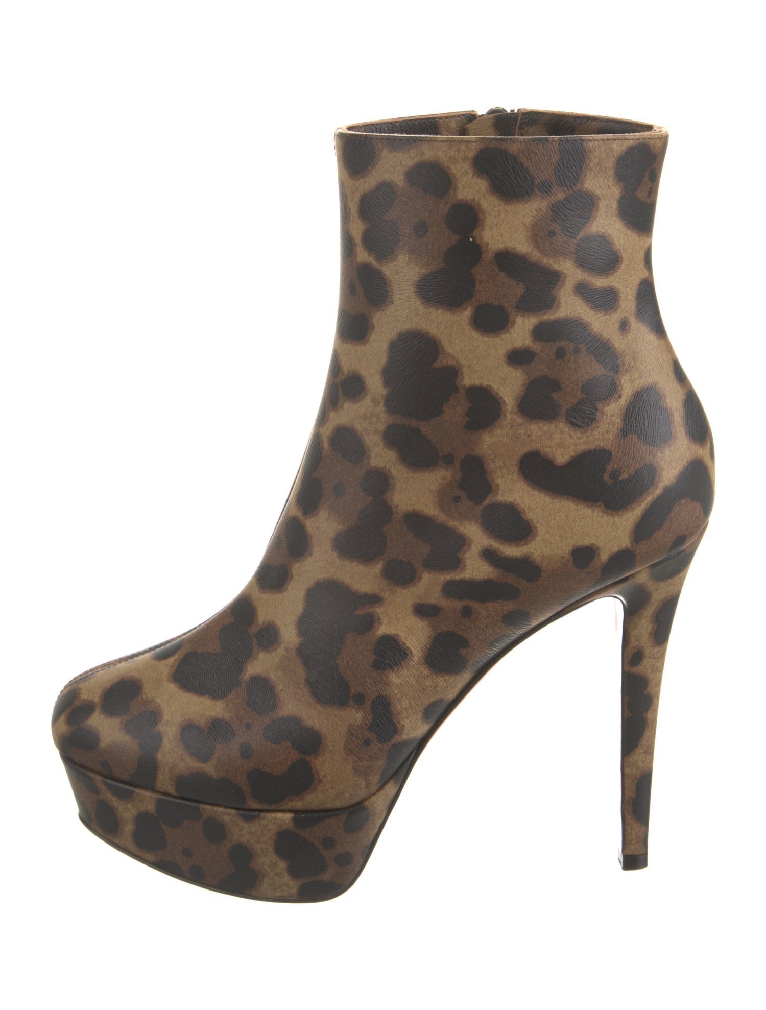 Christian Louboutin Leather Animal Print Boots