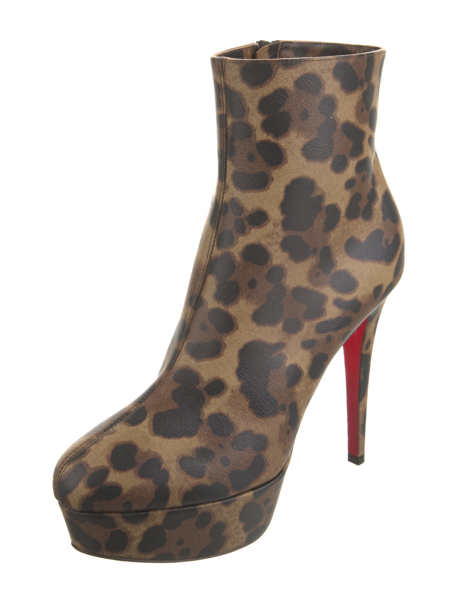 Christian Louboutin Leather Animal Print Boots