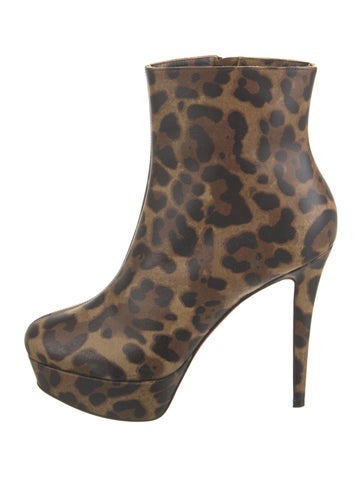 Christian Louboutin Boots Leather Animal Print Us8, It38 | 8