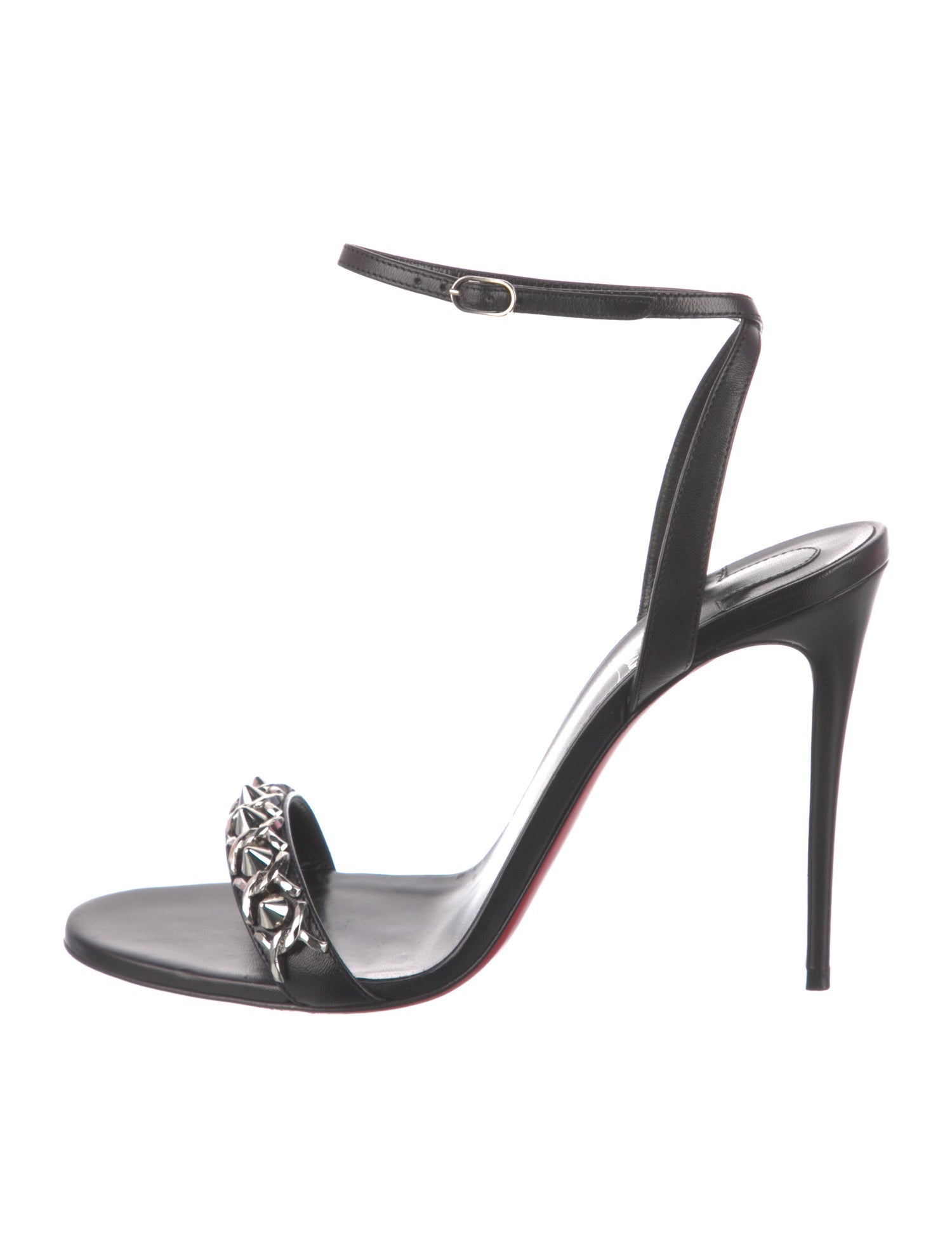 Christian Louboutin Leather Chain-Link Accents Sandals