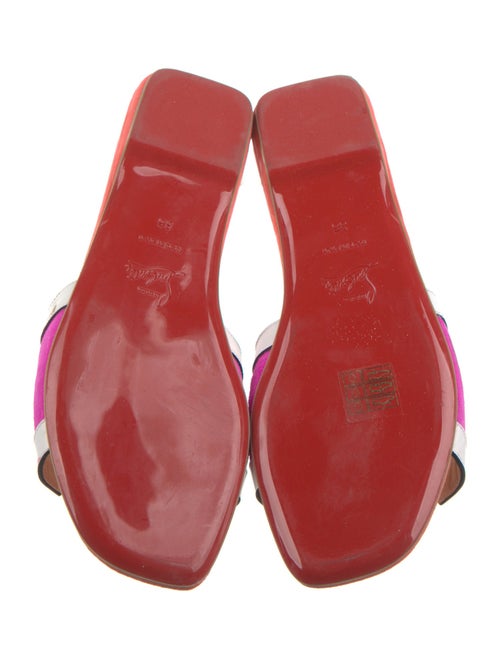 Christian Louboutin Leather Colorblock Pattern Slides