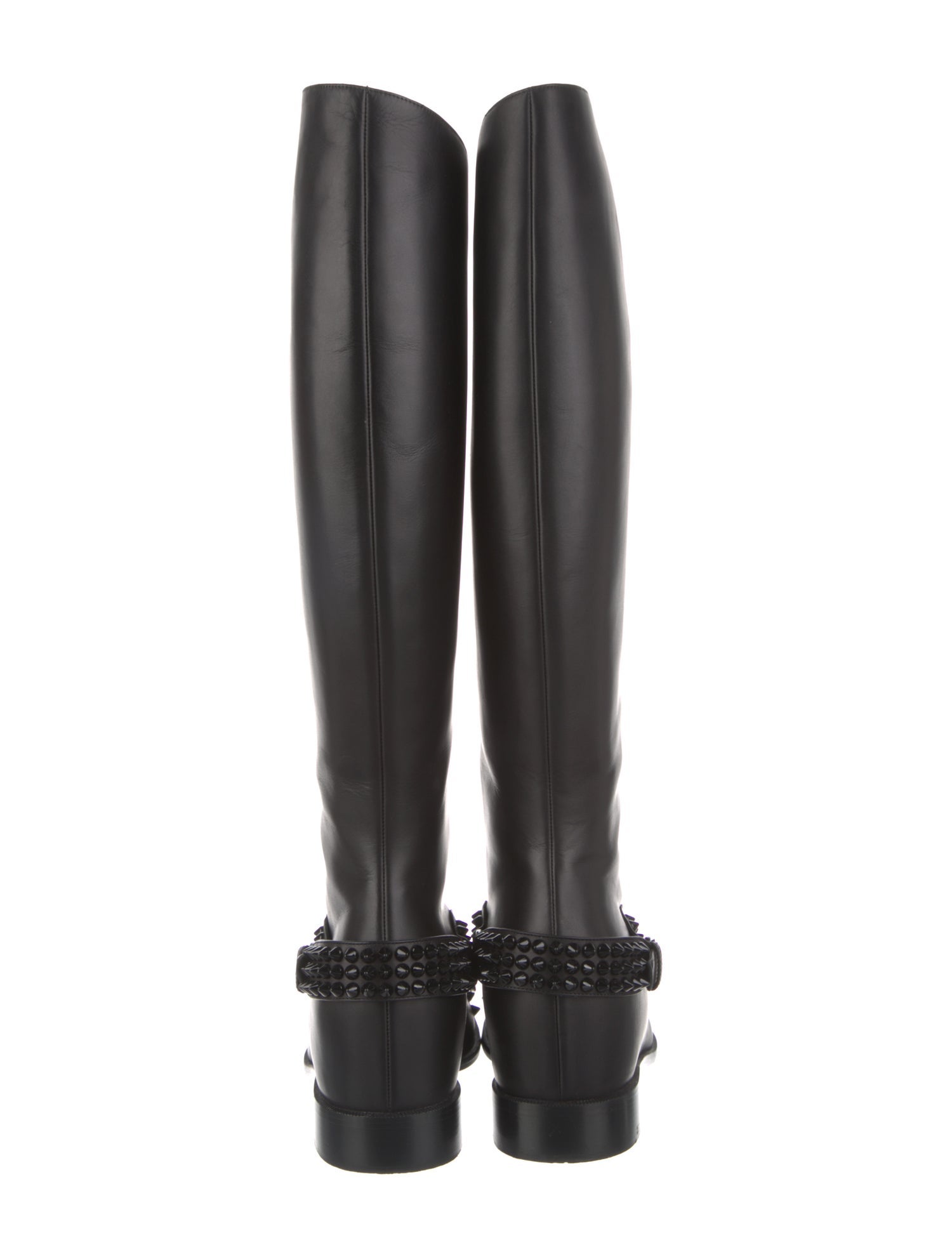 Christian Louboutin Spike Accents Leather Riding Boots