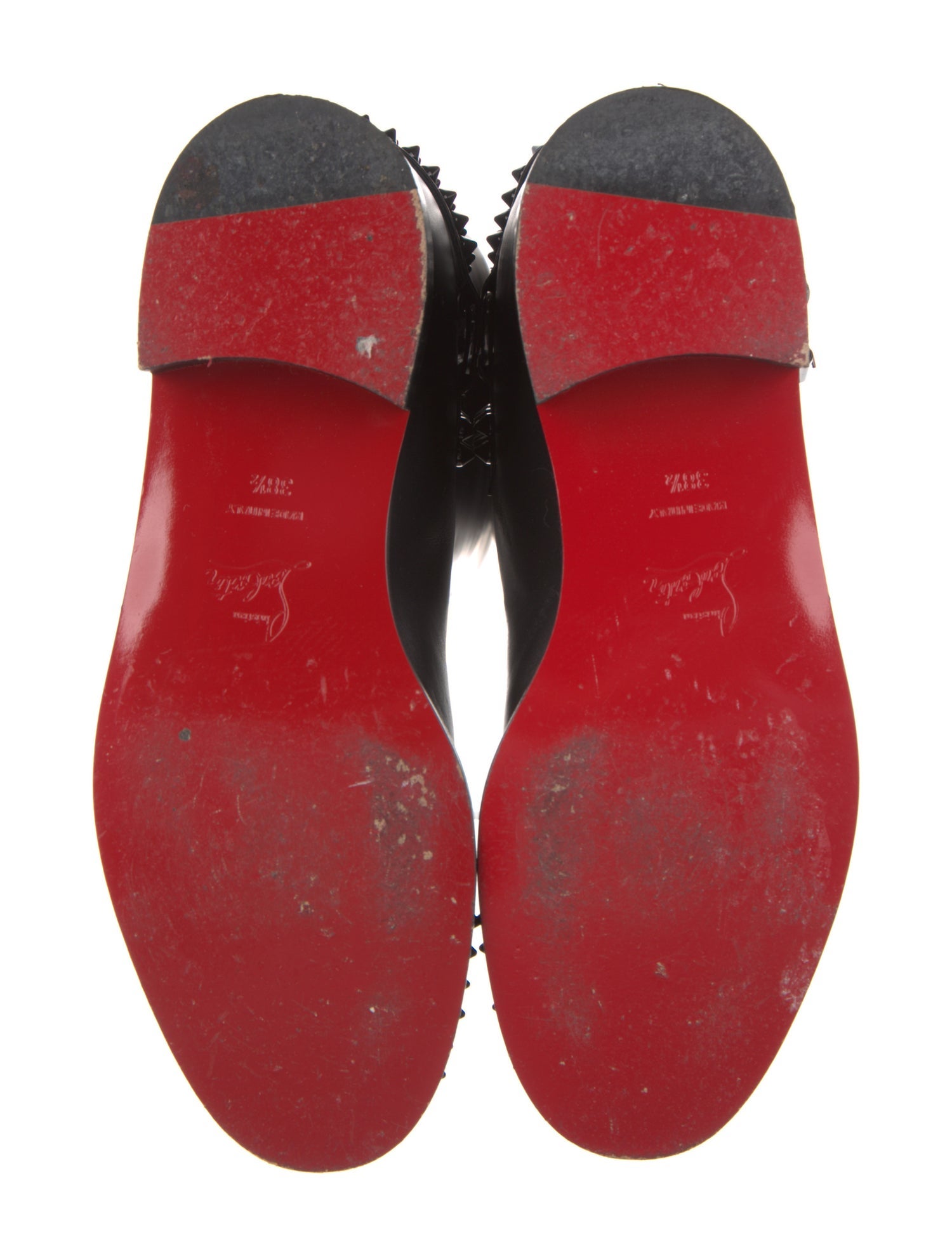 Christian Louboutin Spike Accents Leather Riding Boots