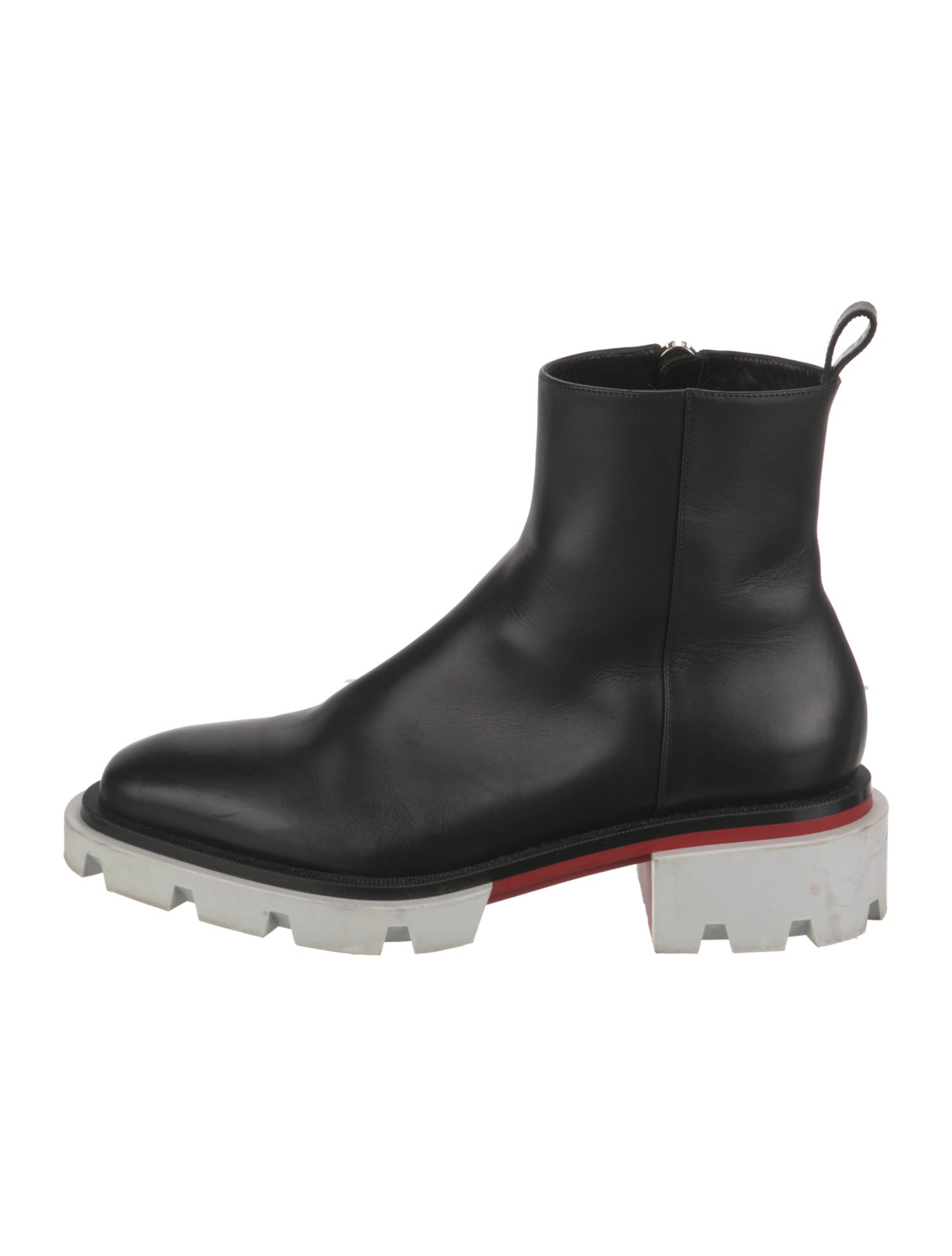 Christian Louboutin Spike Accents Leather Combat Boots