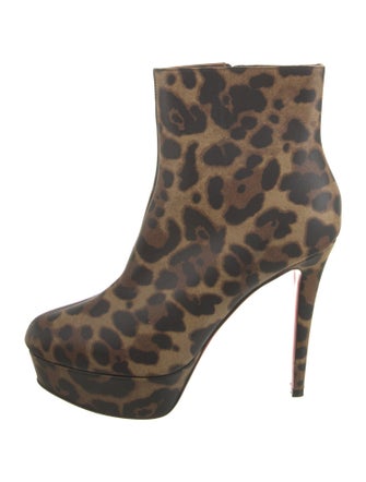 Christian Louboutin Leather Animal Print Boots