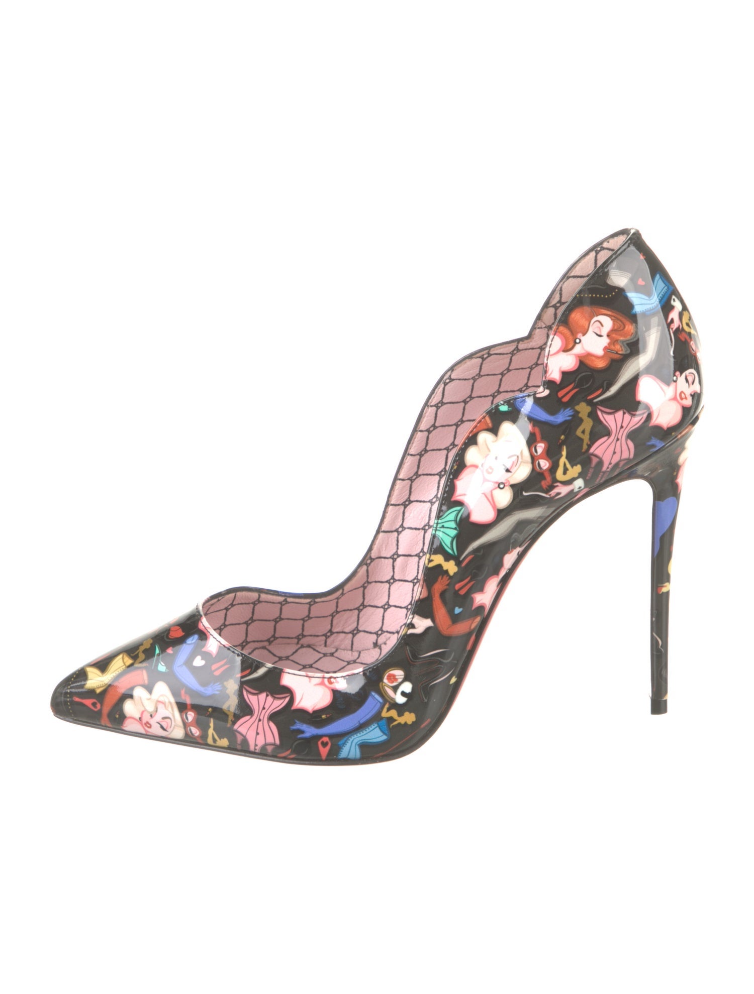 Christian Louboutin Patent Leather Printed Pumps