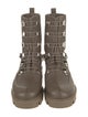 Christian Louboutin Leather Chain-Link Accents Combat Boots
