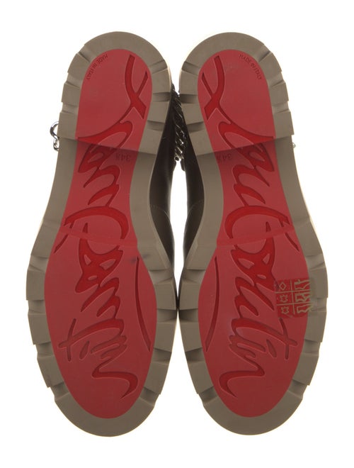 Christian Louboutin Leather Chain-Link Accents Combat Boots