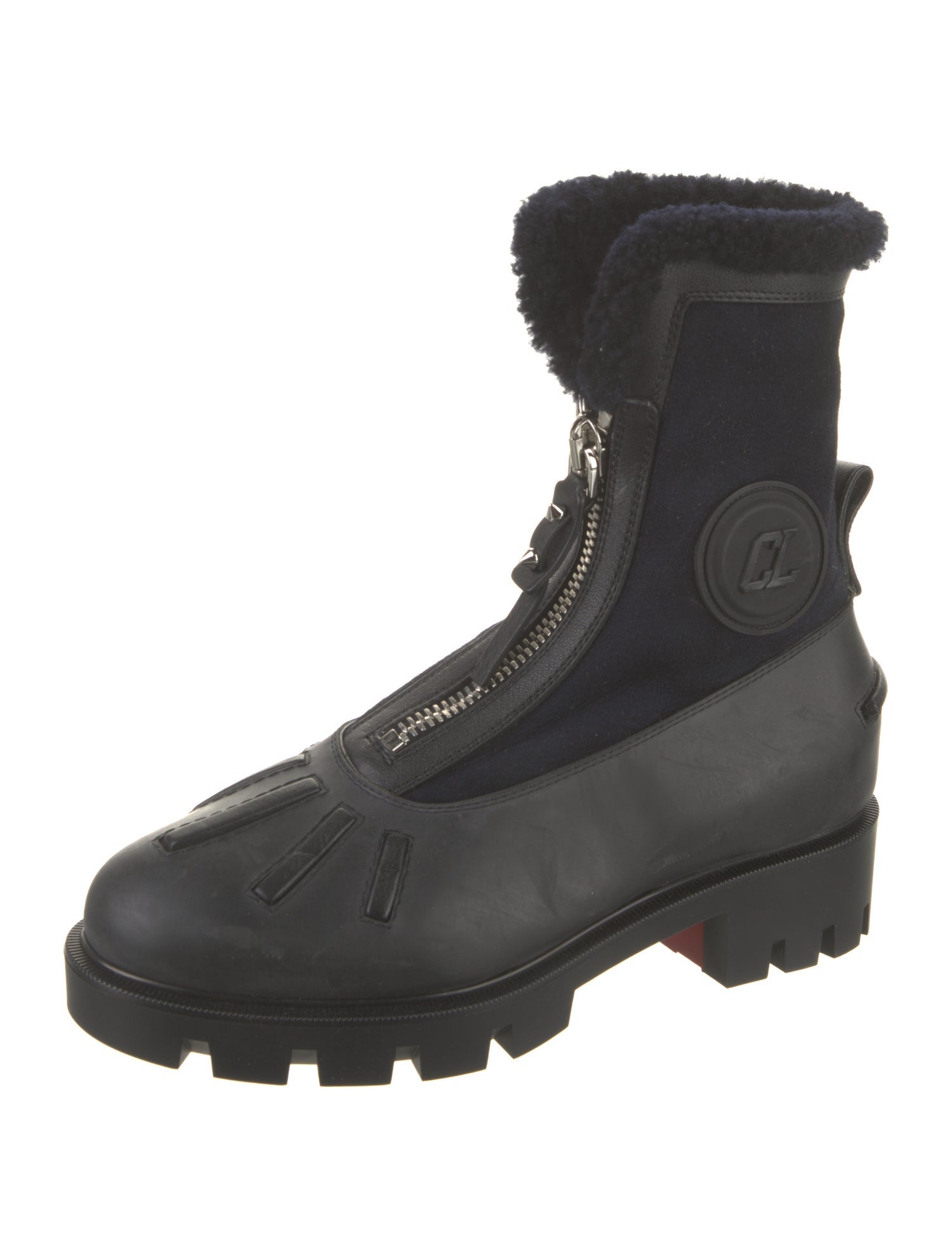 Christian Louboutin Rubber Studded Accents Rain Boots