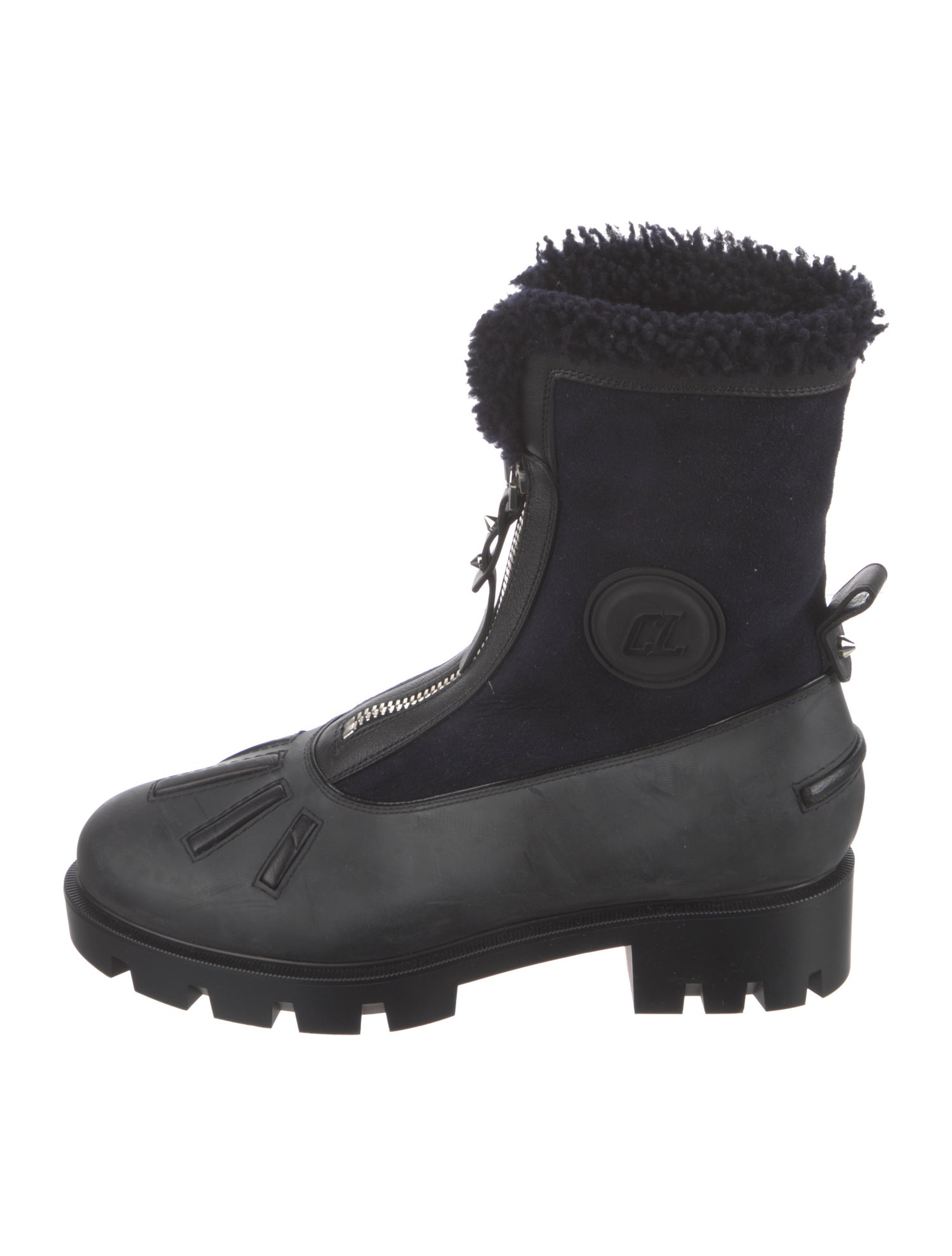 Christian Louboutin Rubber Studded Accents Rain Boots