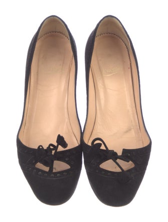 Christian Louboutin Suede Floral Print Pumps