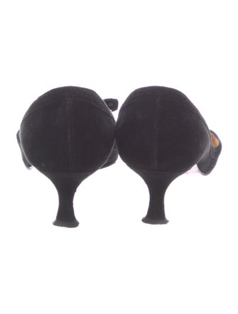 Christian Louboutin Suede Floral Print Pumps