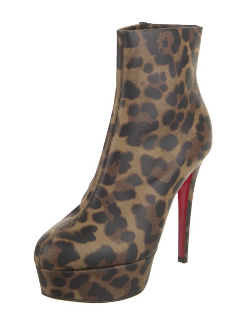 Christian Louboutin Leather Animal Print Boots