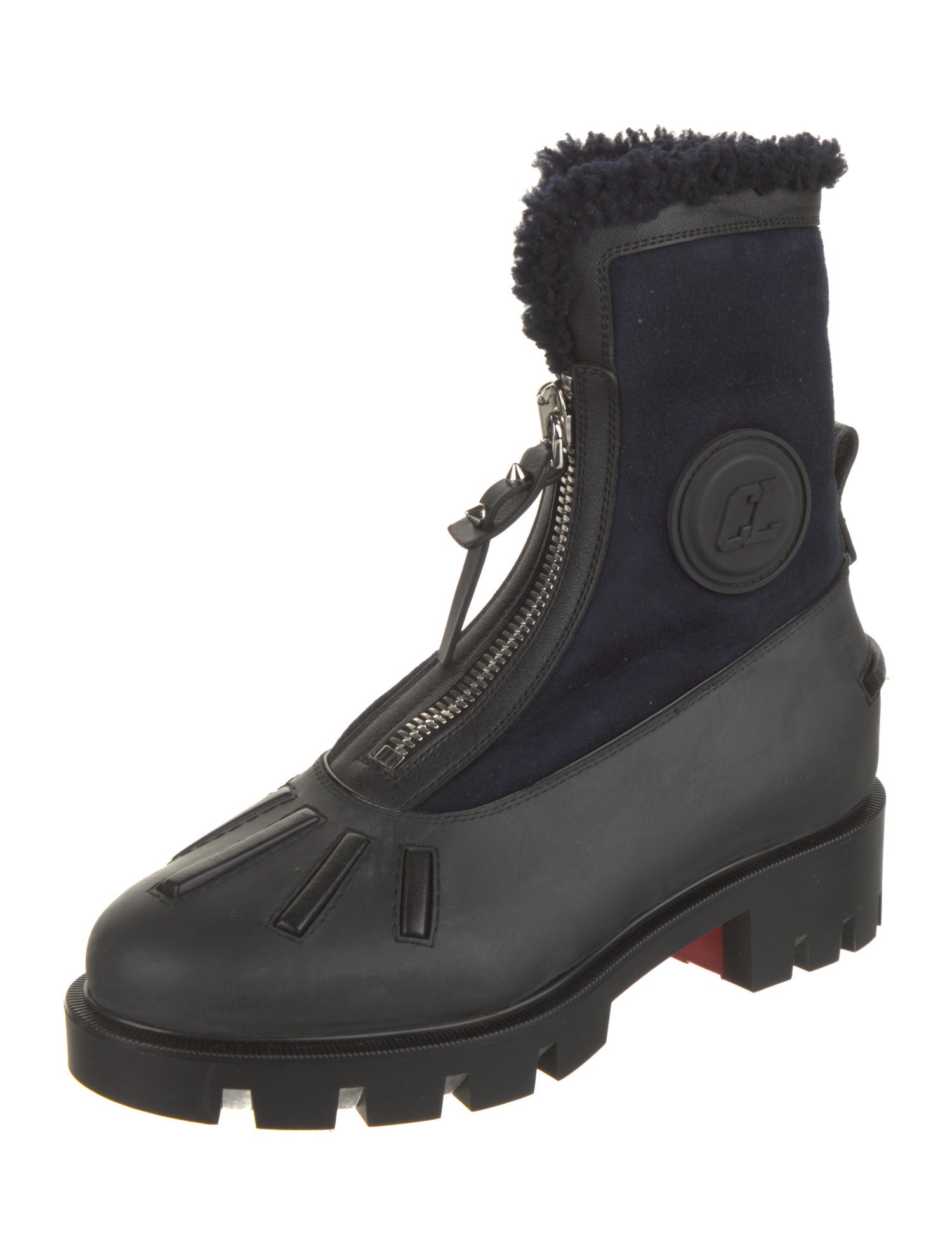 Christian Louboutin Suede Combat Boots