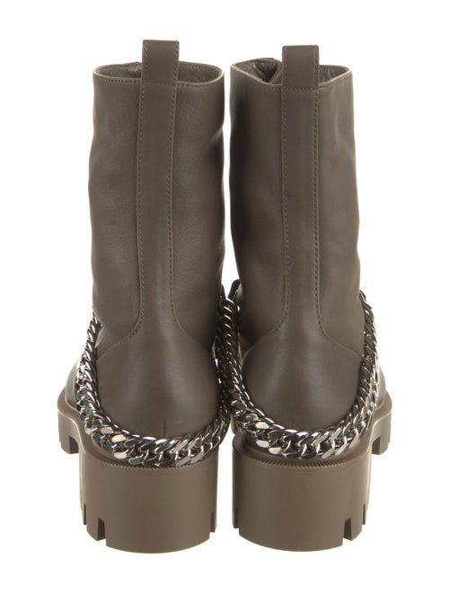 Christian Louboutin Leather Chain-Link Accents Combat Boots