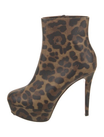 Christian Louboutin Boots Leather Animal Print Us6.5, It36.5 | 6.5