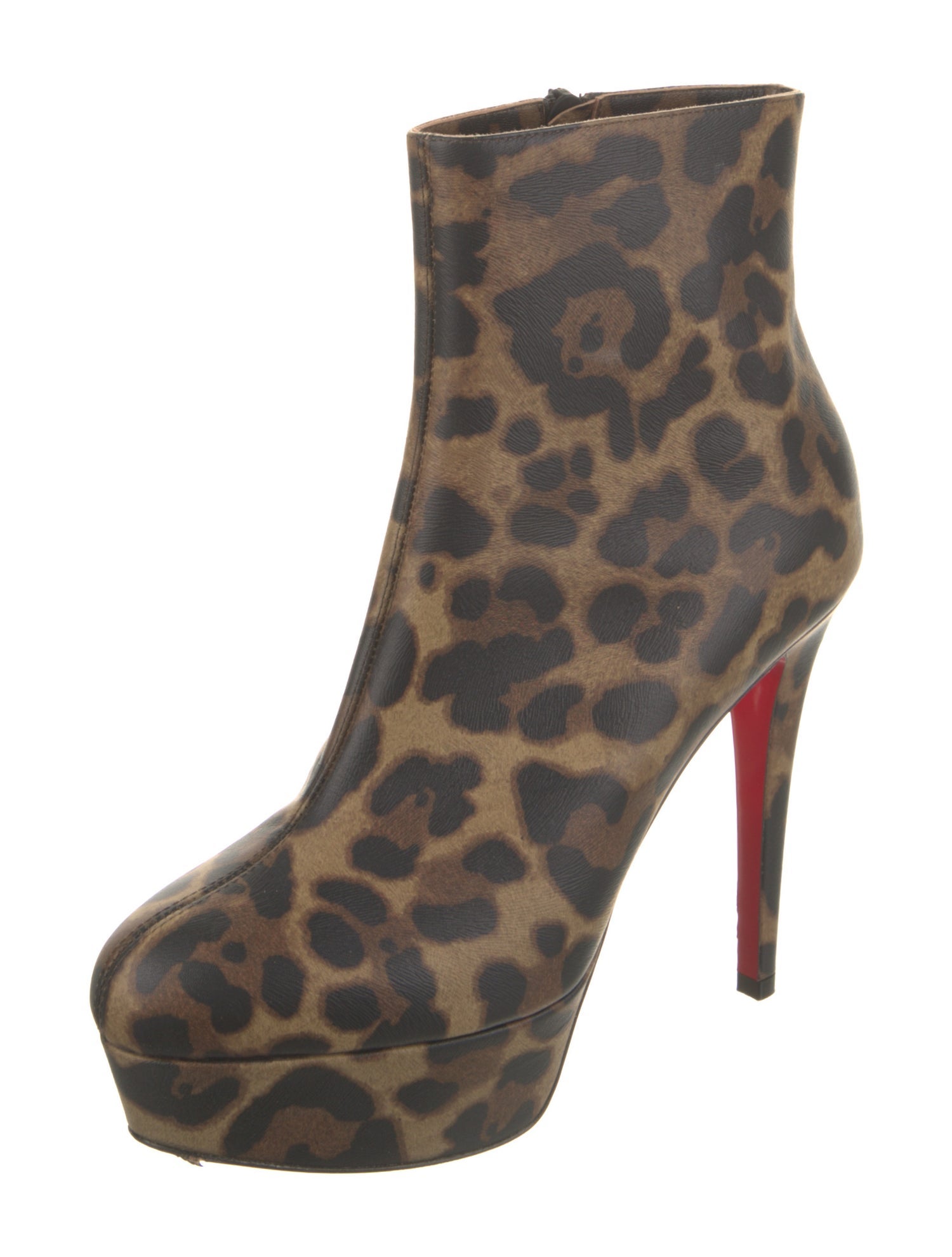 Christian Louboutin Leather Animal Print Boots