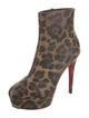 Christian Louboutin Leather Animal Print Boots