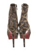 Christian Louboutin Leather Animal Print Boots