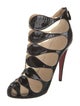 Christian Louboutin Patent Leather Mesh Accents Boots