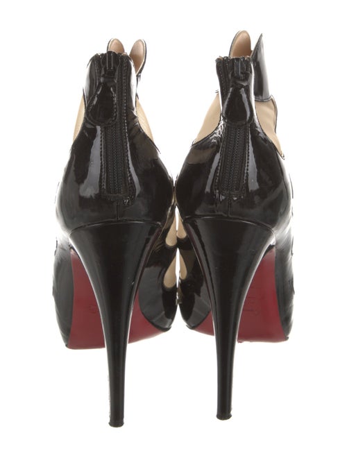 Christian Louboutin Patent Leather Mesh Accents Boots