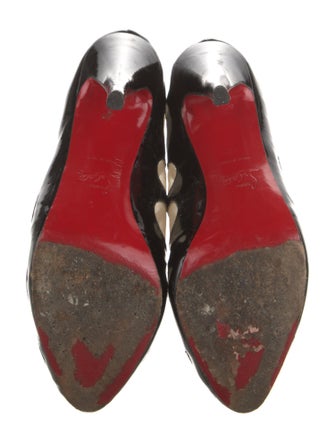 Christian Louboutin Patent Leather Mesh Accents Boots