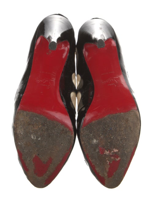 Christian Louboutin Patent Leather Mesh Accents Boots