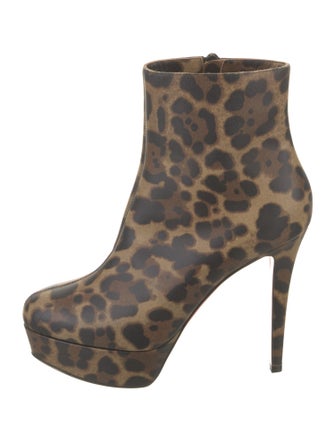 Christian Louboutin Leather Animal Print Boots