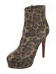 Christian Louboutin Leather Animal Print Boots