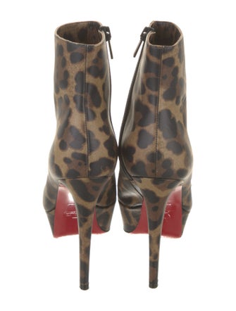 Christian Louboutin Leather Animal Print Boots