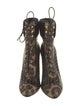 Christian Louboutin Leather Animal Print Lace-Up Boots