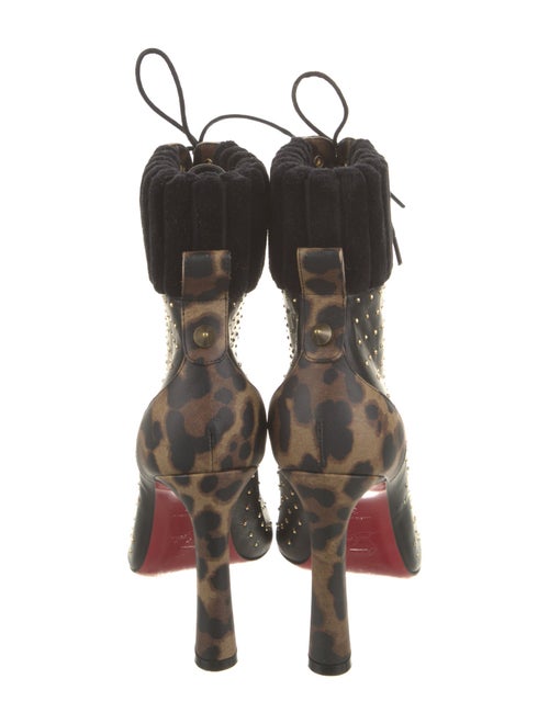 Christian Louboutin Leather Animal Print Lace-Up Boots