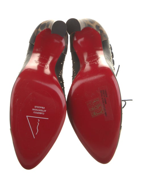 Christian Louboutin Leather Animal Print Lace-Up Boots