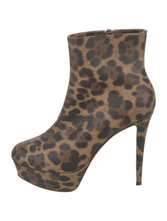 Christian Louboutin Leather Animal Print Boots