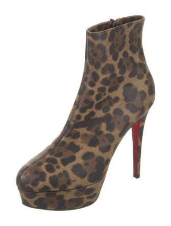 Christian Louboutin Leather Animal Print Boots