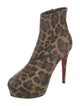 Christian Louboutin Leather Animal Print Boots