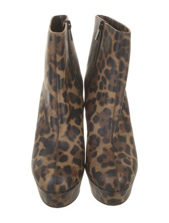 Christian Louboutin Leather Animal Print Boots