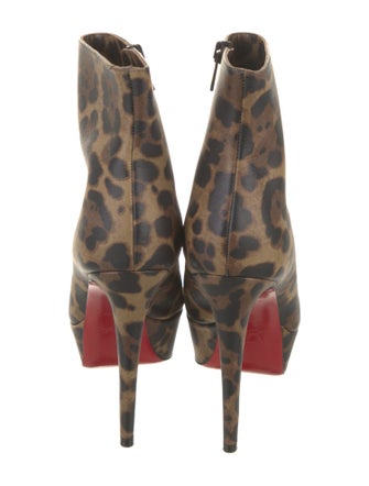 Christian Louboutin Leather Animal Print Boots