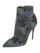 Christian Louboutin Suede Floral Print Boots